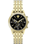 Versace Sport Tech Diamonds Roloi Batarias me Xruso Metalliko Brasele VELT00919