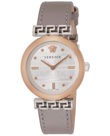 Versace Meander Ρολόι Μπαταρίας με Γκρι Δερμάτινο Λουράκι VELW00922