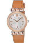 Versace Meander Roloi Batarias me Kafe Dermatino Louraki VELW01022