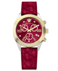 Versace Lady Greca Roloi Xronogafos Batarias me Kokkino Dermatino Louraki VEOX00222