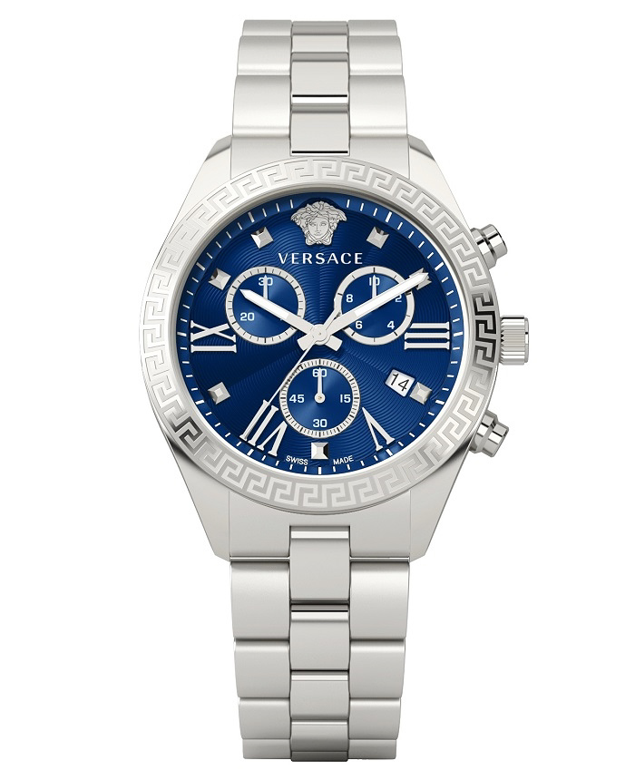 Versace Lady Greca Roloi Xronogafos Batarias me Asimi Metalliko Brasele VEOX00522