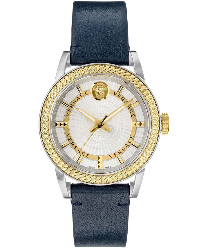 Versace Code Roloi Batarias me Ble Dermatino Louraki VEPO00120