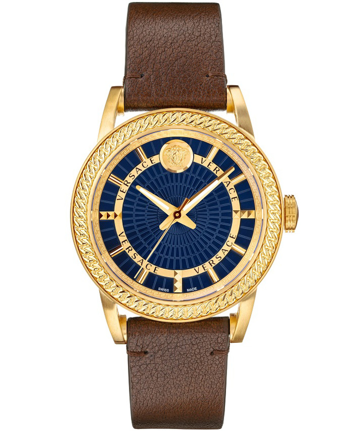Versace Code Roloi Batarias me Kafe Dermatino Louraki VEPO00220