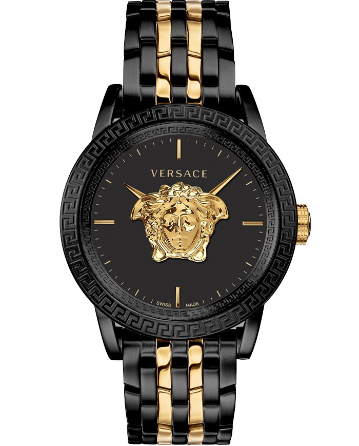 Versace Palazzo Empire Roloi Batarias me Xruso / Mavro Metalliko Brasele VERD01119
