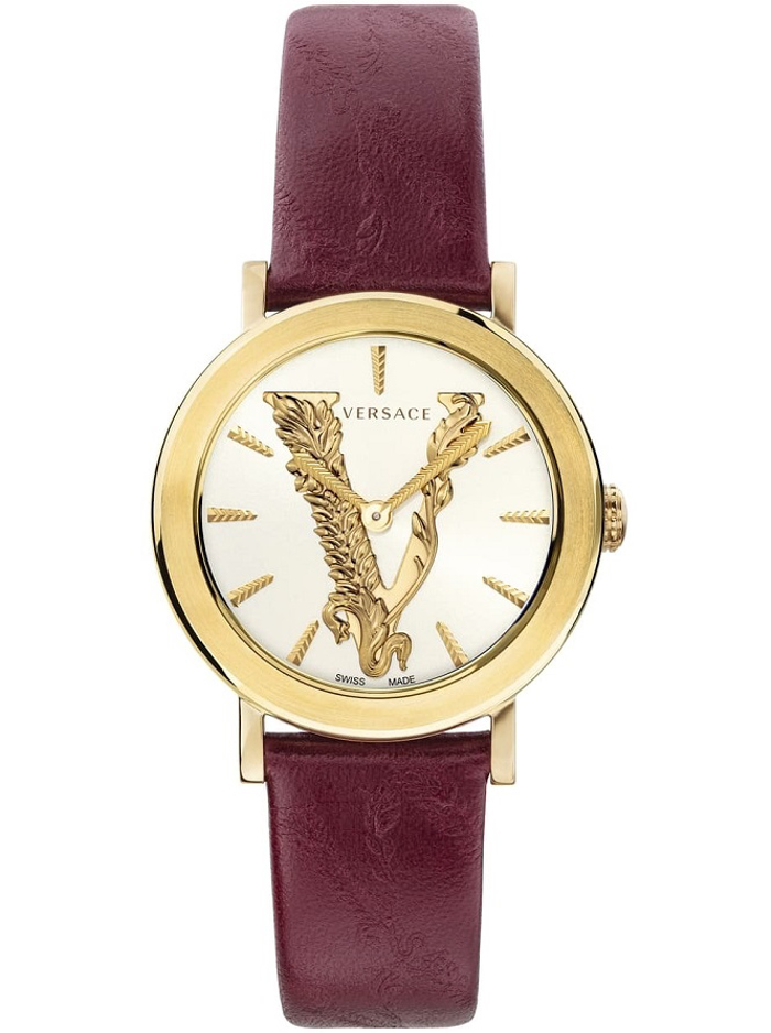 Versace Virtus Roloi Batarias me Bornto Dermatino Louraki VERI00320