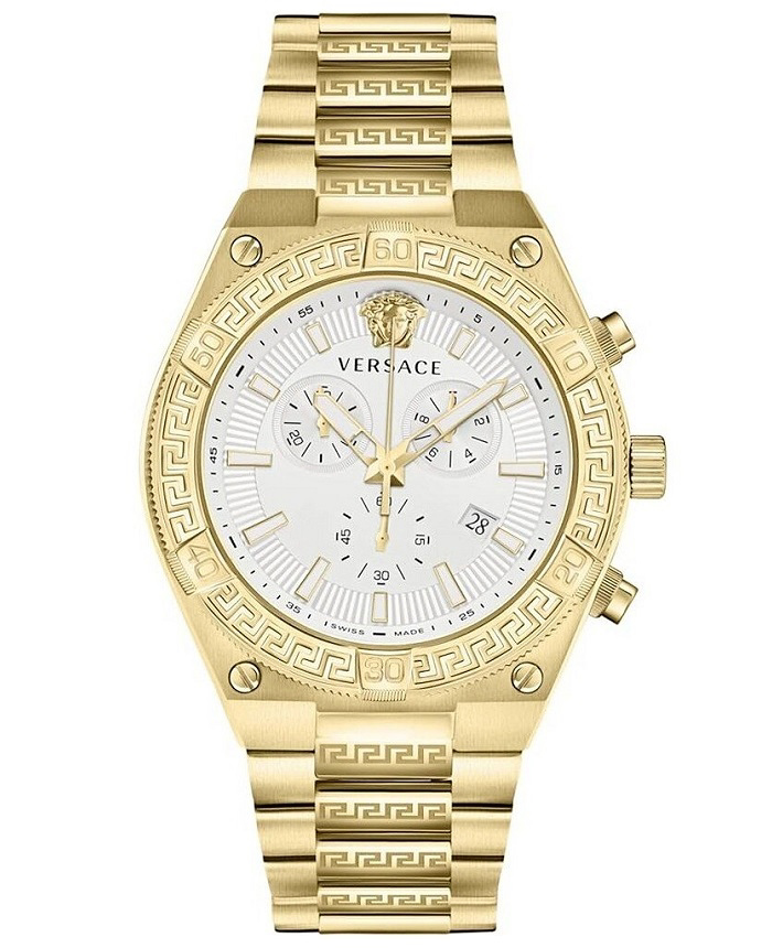 Versace Sporty Greca Roloi Xronogafos Batarias me Xruso Metalliko Brasele VESO00822
