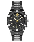 Versace Sporty Greca Roloi Xronogafos Batarias me Mavro / Asimi Metalliko Brasele VESO01022