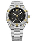 Versace Sporty Greca Roloi Xronogafos Batarias me Asimi Metalliko Brasele VESO01123