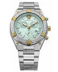 Versace Sporty Greca Roloi Xronogafos Batarias me Asimi Metalliko Brasele VESO01223