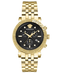 Versace New Chrono Classic Roloi Xronogafos Batarias me Xruso Metalliko Brasele VESQ00922