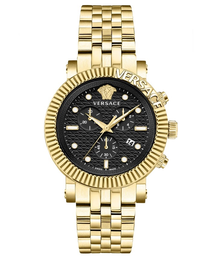Versace New Chrono Classic Roloi Xronogafos Batarias me Xruso Metalliko Brasele VESQ00922