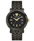 Versace New Gent Classic Roloi Batarias me Mavro Metalliko Brasele VESR01122