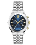 Versace Signature Roloi Xronogafos Batarias me Asimi Metalliko Brasele VEV601923