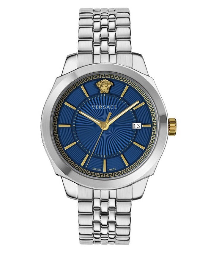 Versace Icon Classic Roloi Batarias me Asimi Metalliko Brasele VEV901523