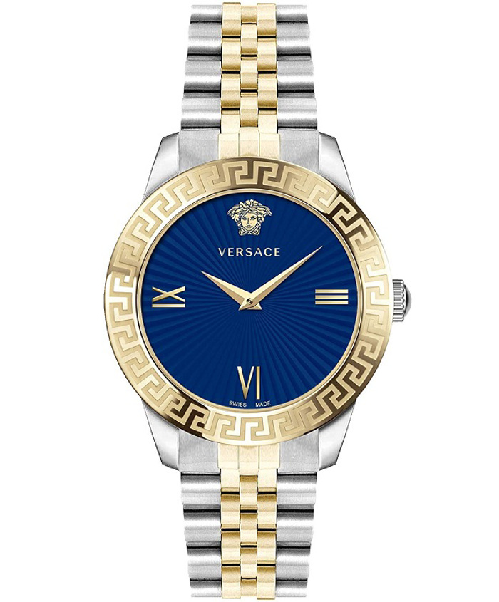 Versace Greca Roloi Batarias me Xruso / Asimi Metalliko Brasele VEVC00719