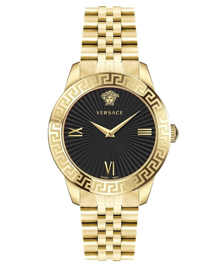 Versace Greca Roloi Batarias me Xruso Metalliko Brasele VEVC01121