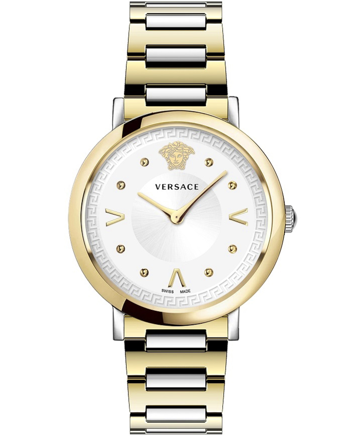 Versace Pop Chic Roloi Batarias me Xruso / Asimi Metalliko Brasele VEVD00519