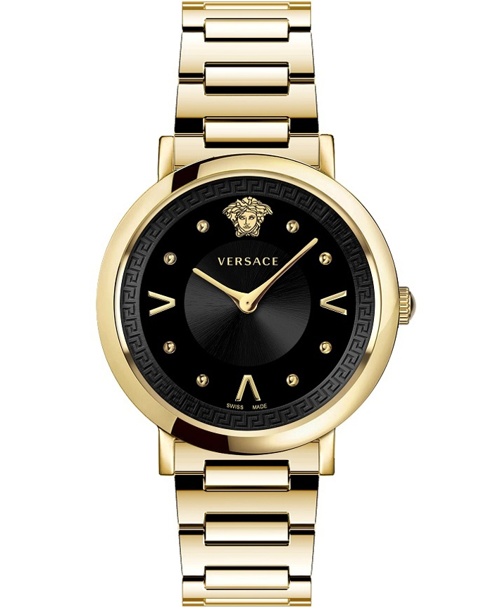 Versace Pop Chic Roloi Batarias me Xruso Metalliko Brasele VEVD00619