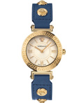Versace Tribute Roloi Batarias me Ble Dermatino Louraki VEVG00320