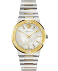 Versace Greca Logo Roloi Batarias me Xruso / Asimi Metalliko Brasele VEVI00320