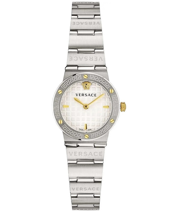 Versace Greca Logo Mini Roloi Batarias me Asimi Metalliko Brasele VEZ100321