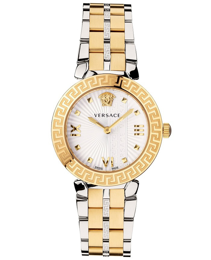 Versace Greca Icon Roloi Batarias me Xruso / Asimi Metalliko Brasele VEZ600421