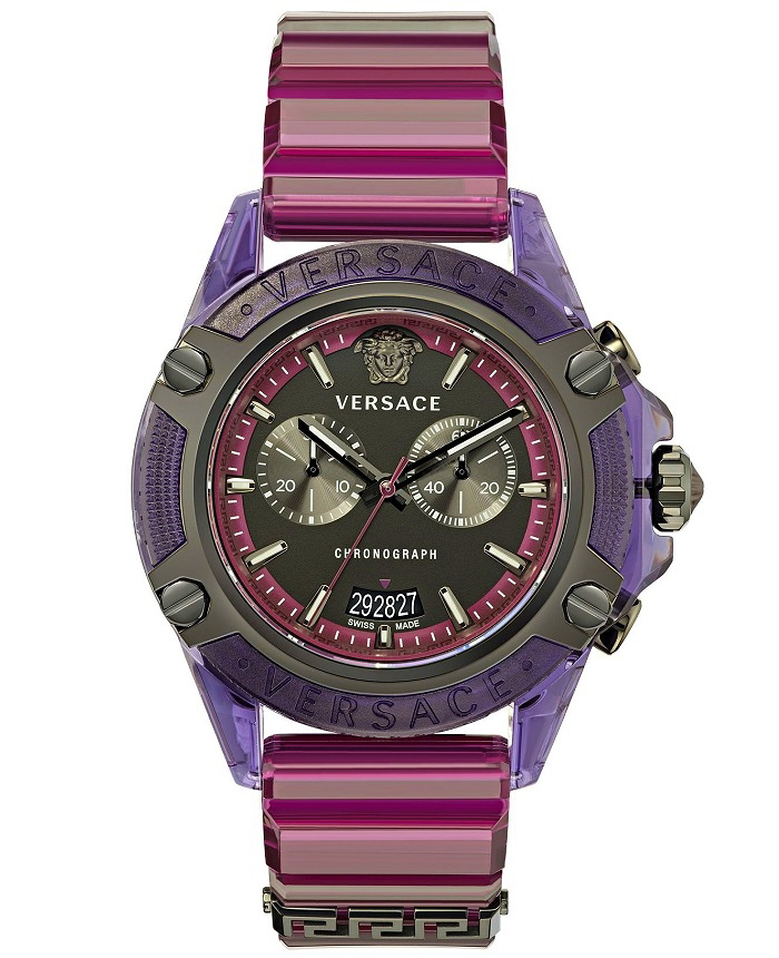 Versace Icon Active Roloi Xronogafos Batarias me Roz Kaoutsouk Louraki VEZ701423