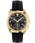 Versace Geo Roloi Xronogafos Batarias me Mavro Kaoutsouk Louraki VEZ800221