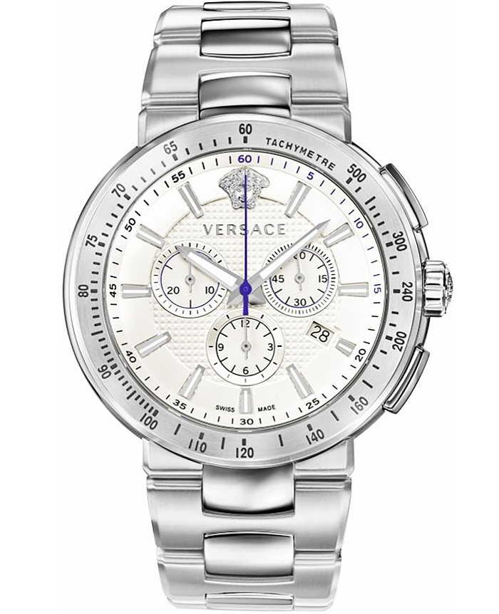 Versace Mystique Sport Roloi Xronogafos Batarias me Asimi Metalliko Brasele VFG090013