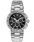 Versace Mystique Sport Roloi Xronogafos Batarias me Asimi Metalliko Brasele VFG170016