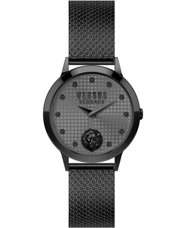 Versus by Versace Strandbank Ρολόι Μπαταρίας με Μαύρο Μεταλλικό Μπρασελέ VSP571921