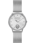 Versus by Versace Strandbank Crystals Roloi Batarias me Asimi Metalliko Brasele VSP572621