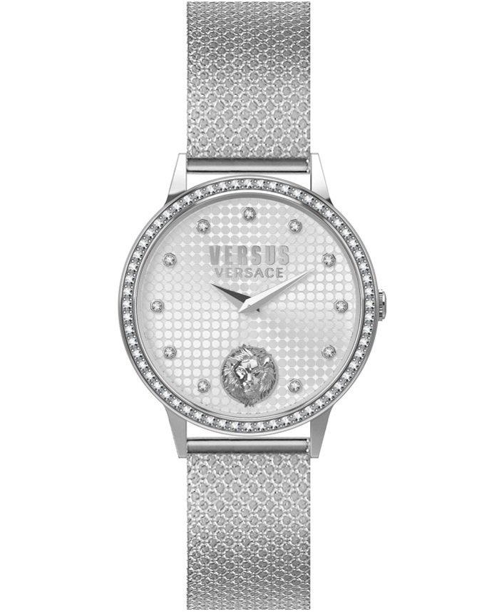 Versus by Versace Strandbank Crystals Roloi Batarias me Asimi Metalliko Brasele VSP572621