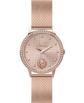 Versus by Versace Strandbank Crystals Roloi Batarias me Roz Xruso Metalliko Brasele VSP572821