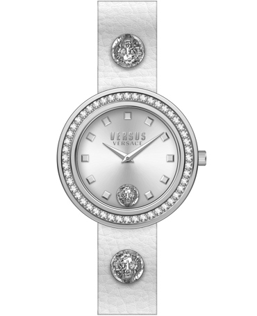 Versus by Versace Carnaby Street Ρολόι Μπαταρίας με Ασημί Δερμάτινο Λουράκι VSPCG1021