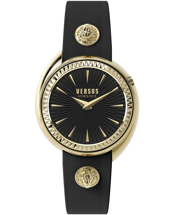 Versus by Versace Tortona Roloi Batarias me Mavro Dermatino Louraki VSPHF0320