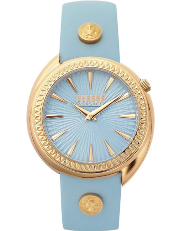 Versus by Versace Tortona Ρολόι Μπαταρίας με Γαλάζιο Δερμάτινο Λουράκι VSPHF0620