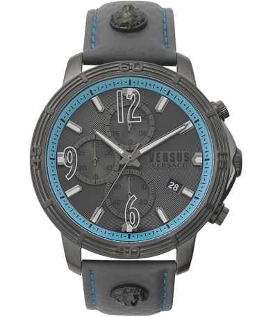 Versus by Versace Biccoca Ρολόι Χρονογράφος Μπαταρίας με Γκρι Δερμάτινο Λουράκι VSPHJ0420
