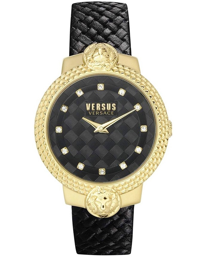 Versus by Versace Mouffetard Roloi Batarias me Mavro Dermatino Louraki VSPLK1220