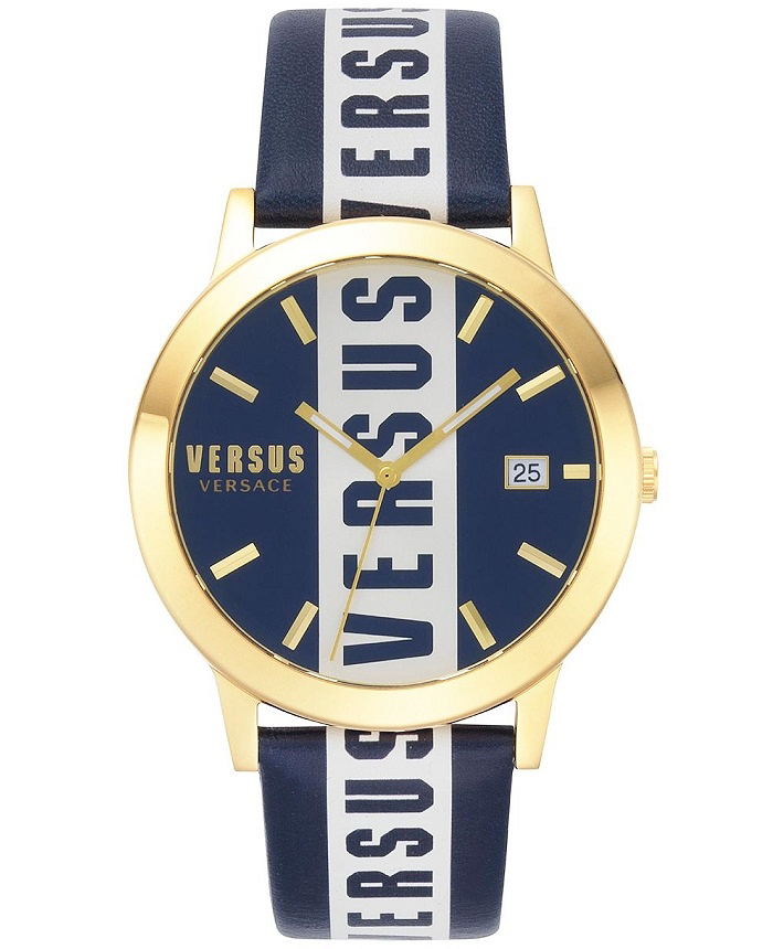 Versus by Versace Barbes Roloi Batarias me Ble Dermatino Louraki VSPLN0219