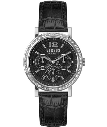 Versus by Versace Manhasset Ρολόι Μπαταρίας με Μαύρο Δερμάτινο Λουράκι VSPOR2119