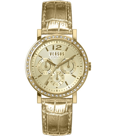 Versus by Versace Manhasset Ρολόι Μπαταρίας με Χρυσό Δερμάτινο Λουράκι VSPOR2419