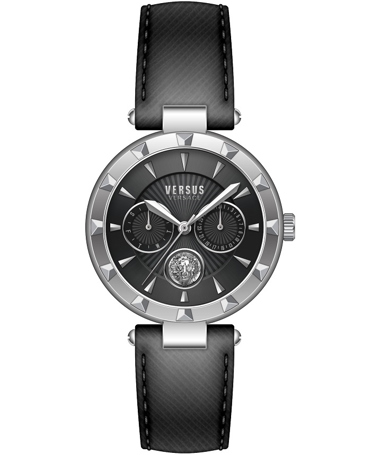Versus by Versace Sertie N Ρολόι Μπαταρίας με Μαύρο Δερμάτινο Λουράκι VSPOS2121