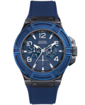 Guess Rigor Roloi Batarias me Ble Kaoutsouk Louraki W0248G5