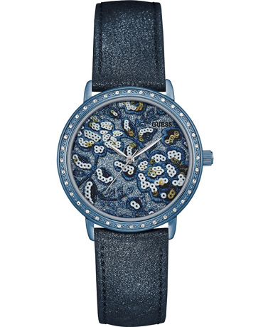 Guess Wildflower Ρολόι Μπαταρίας με Μπλε Δερμάτινο Λουράκι W0821L2 Guess Wildflower Ρολόι Μπαταρίας με Μπλε Δερμάτινο Λουράκι W0821L2