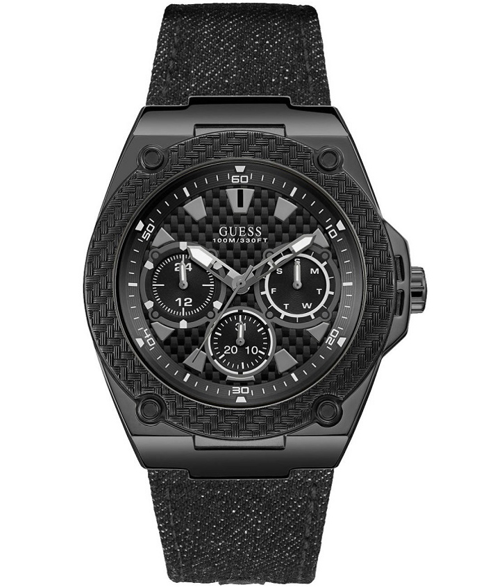 Guess Legacy Roloi Batarias me Mavro ufasmatino Louraki W1058G3