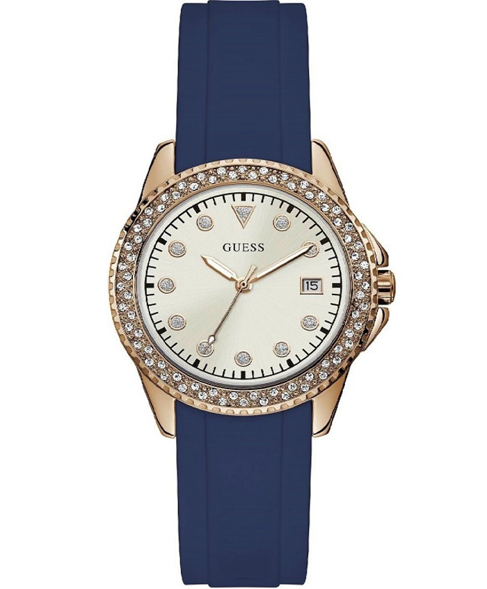 Guess Spritz Roloi Batarias me Ble Kaoutsouk Louraki W1236L2