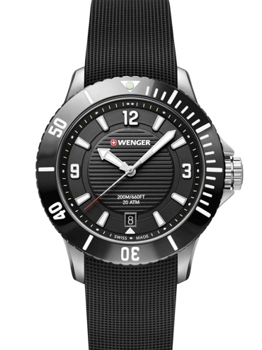 Wenger Seaforce Diver Ρολόι Μπαταρίας με Μαύρο Καουτσούκ Λουράκι 10621110