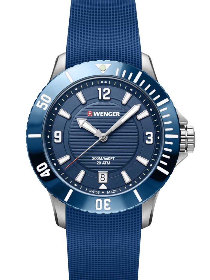 Wenger Seaforce Diver Roloi Batarias me Ble Kaoutsouk Louraki 10621112