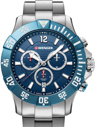Wenger Seaforce Diver Ρολόι Χρονογράφος Μπαταρίας με Ασημί Μεταλλικό Μπρασελέ 10643119